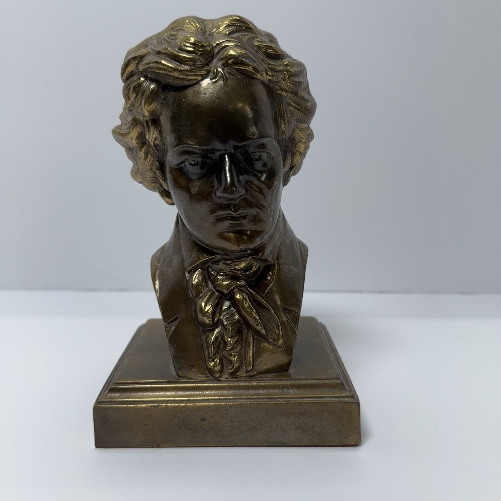 Beethoven Music Composer 8 Inch Bronze Bust Sculpture Possibly Original Patina